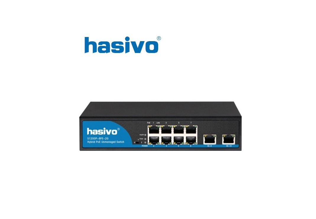 Switch PoE Hasivo S1200P-8F-2G Switch PoE 8 Port 10/100Mbps + 2 GE HASIVO S1200P-8F-2G