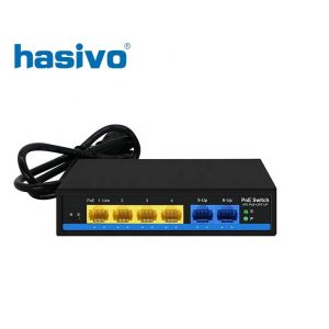 Switch 4 PoE 10/100Mbps + 2 RJ45 FE HASIVO S600P-4F-2F-SE