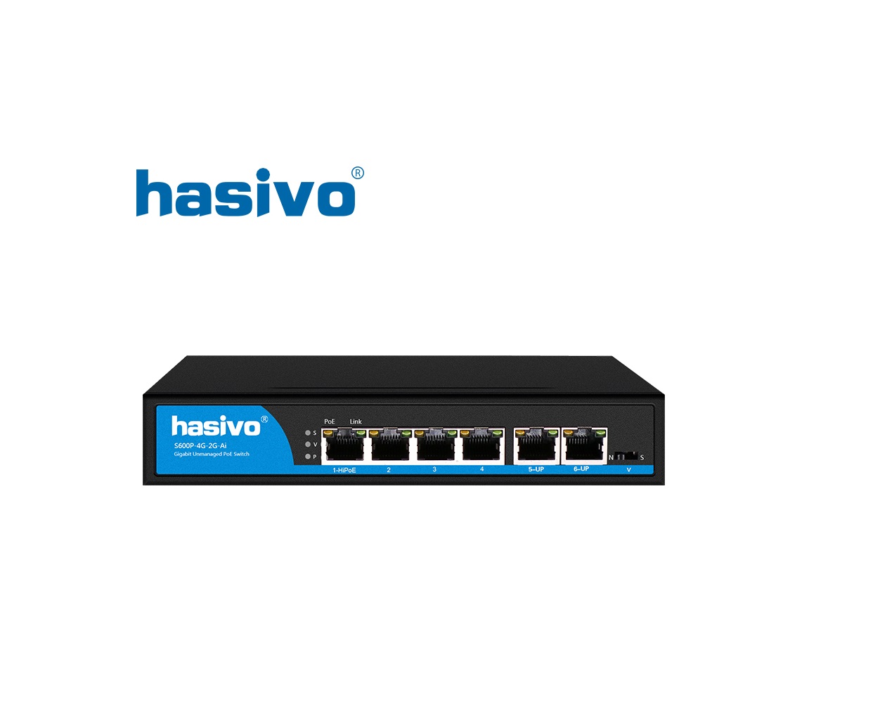 Switch PoE Hasivo S600P-4G-2G-AI Switch PoE Hasivo S600P-4G-2G-AI